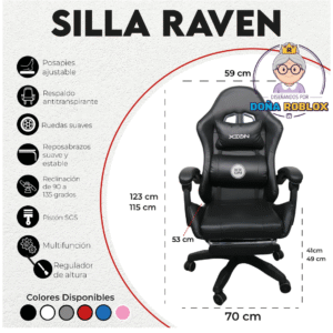 6 Silla Gamer Raven Doña Roblox